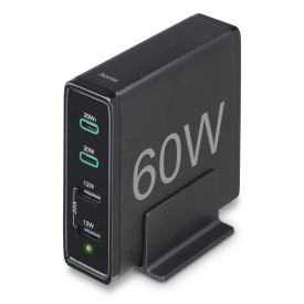 Зарядна станция HAMA 201628, 4 порта, 60W, 2 x USB-C, 2 x USB-A, PD, Fast Charge