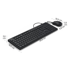 Комплект клавиатура и мишка HAMA CKM-200, USB-C, Black