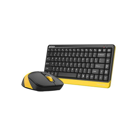Комплект клавиатура и мишка A4Tech Fstyler FG1110, Wireless, Black/Yellow