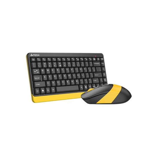 Комплект клавиатура и мишка A4Tech Fstyler FG1110, Wireless, Black/Yellow
