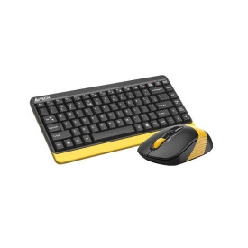 Комплект клавиатура и мишка A4Tech Fstyler FG1110, Wireless, Black/Yellow