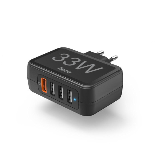 Зарядно HAMA 201629, 33W, 4xUSB-A