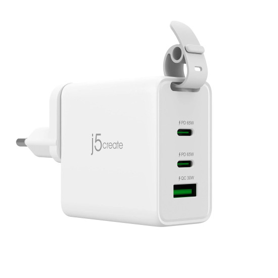 Зарядно j5create JUP3565CV 65W, 3 порта, USB-C, USB-A