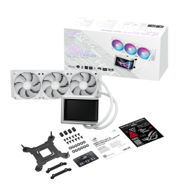 Водно охлаждане ASUS ROG RYUO IV 360 ARGB, 360mm, 6.67 инча AMOLED, White (90RC01N2-B0EAY0)