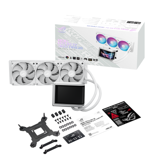 Водно охлаждане ASUS ROG RYUO IV 360 ARGB, 360mm, 6.67 инча AMOLED, White (90RC01N2-B0EAY0)