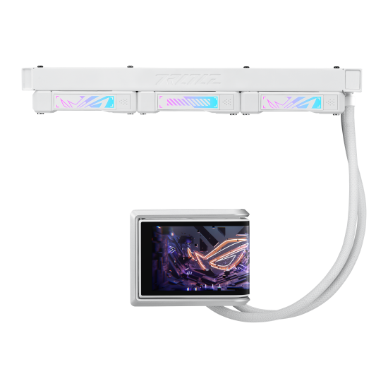 Водно охлаждане ASUS ROG RYUO IV 360 ARGB, 360mm, 6.67 инча AMOLED, White (90RC01N2-B0EAY0)