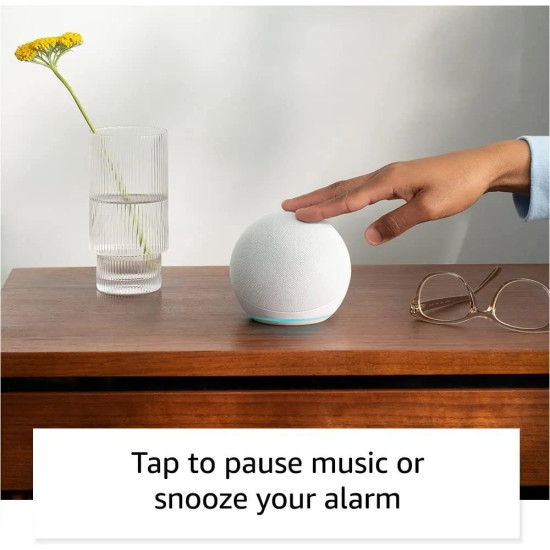 Преносима тонколона Amazon Echo Dot 5, Гласов асистент, Alexa, White, 3W