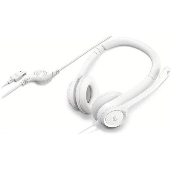 Слушалки Logitech H390, USB, Mic, White