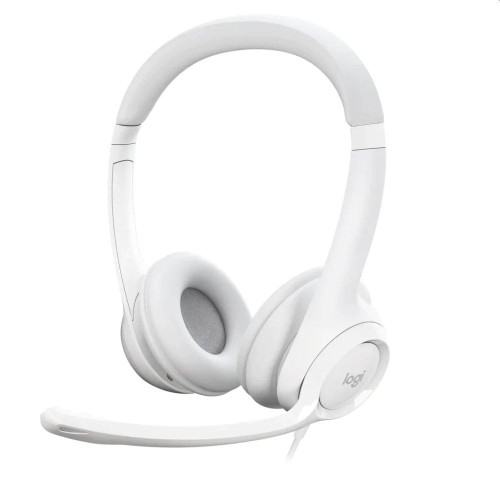 Слушалки Logitech H390, USB, Mic, White