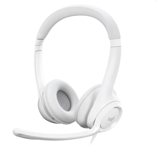 Слушалки Logitech H390, USB, Mic, White