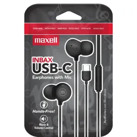 Слушалки MAXELL IN-BAX, USB-C, Black