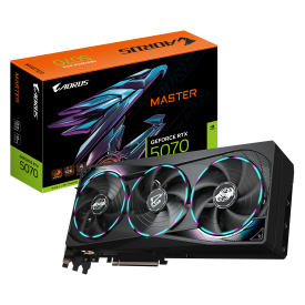 Видеокарта GIGABYTE AORUS RTX 5070 MASTER, 12GB, GDDR7, 192-bit, PCI Express 5.0, 750W, DLSS 4.0, 1 x HDMI 2.1, 3 x DisplayPort 2.1