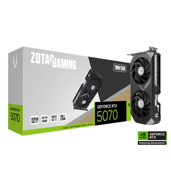 Видеокарта ZOTAC GAMING RTX 5070 Twin Edge 12GB GDDR7, 192-bit, PCIe 5.0, 1xHDMI, 3xDP