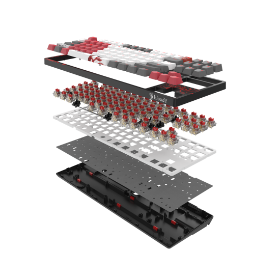 Клавиатура A4Tech Bloody Naraka S87 TKL, Red Switch