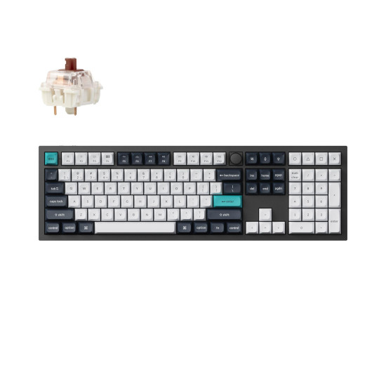 Безжична клавиатура Keychron Q6 MAX, Gateron Jupiter Brown суичове, Carbon Black, RGB