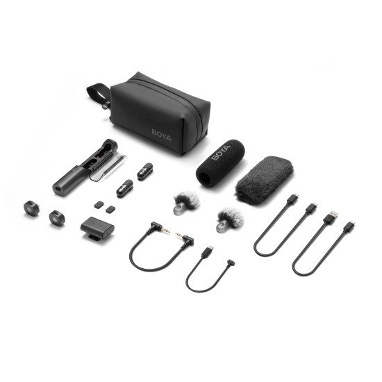 Микрофон BOYA MAGIC 02 All-in-One, безжичен, Lightning/USB-C