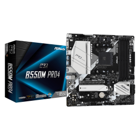 Дънна платка ASRock B550M Pro4, AM4, mATX, 4x DDR4, PCIe 4.0