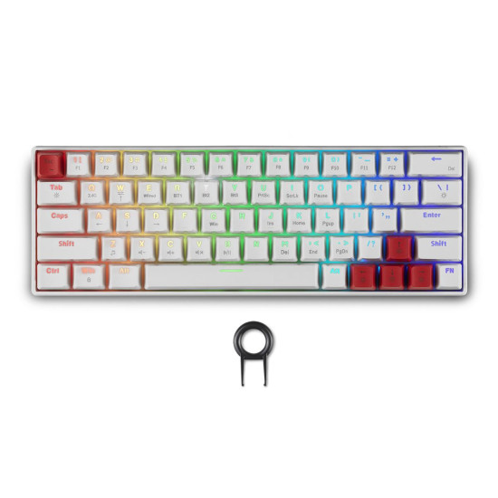 Безжична клавиатура Spartan Gear Pegasus 2, Bluetooth, RGB, White