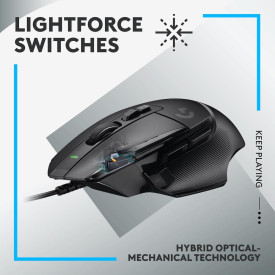 Мишка Logitech G502 X, Жична, USB, Black