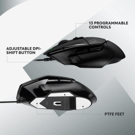 Мишка Logitech G502 X, Жична, USB, Black