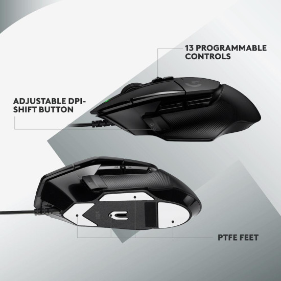 Мишка Logitech G502 X, Жична, USB, Black