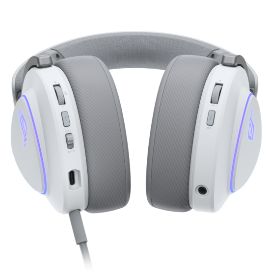 Безжични слушалки ASUS ROG Delta II, USB-C, Aura Sync RGB, Bluetooth, USB-C, White