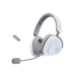 Безжични слушалки ASUS ROG Delta II, USB-C, Aura Sync RGB, Bluetooth, USB-C, White