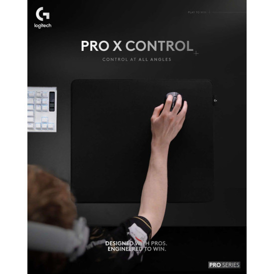 Подложка за мишка Logitech PRO X Control, 400x460x5 mm, Black (943-001618)