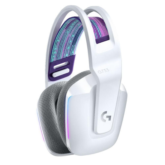 Слушалки Logitech G733 Lightspeed Wireless RGB, USB, White