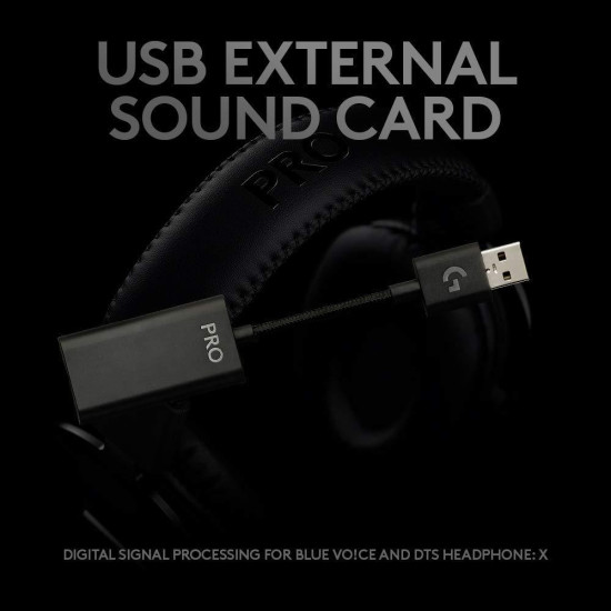 Слушалки Logitech PRO X, USB, Black