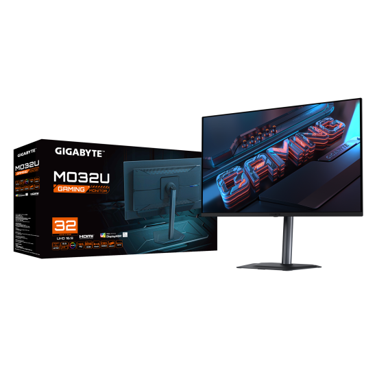 Монитор GIGABYTE MO32U, 31.5 инча, QD-OLED, UHD 3840 x 2160, 165Hz, 0.03ms, FreeSync™ Premium Pro, HDR True Black 400