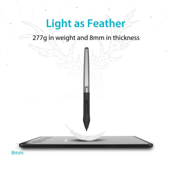 Графичен таблет HUION Inspiroy H640P, USB, Black