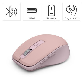Безжична мишка HAMA WM-450, 2.4 GHz/Bluetooth, 7 бутона, Pink