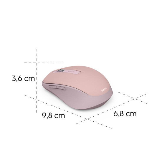 Безжична мишка HAMA WM-450, 2.4 GHz/Bluetooth, 7 бутона, Pink