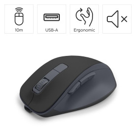 Безжична мишка HAMA WM-500 Recharge, 6 бутона, тиха, Black