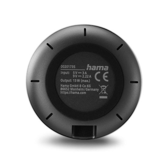 Безжично зарядно Hama Qi2, 15W
