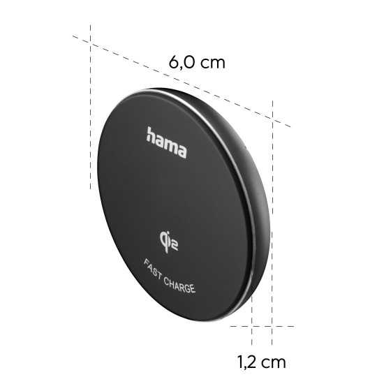 Безжично зарядно Hama Qi2, 15W