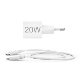 Зарядно HAMA 201675, USB-C кабел 1 м, PD, 20W, White