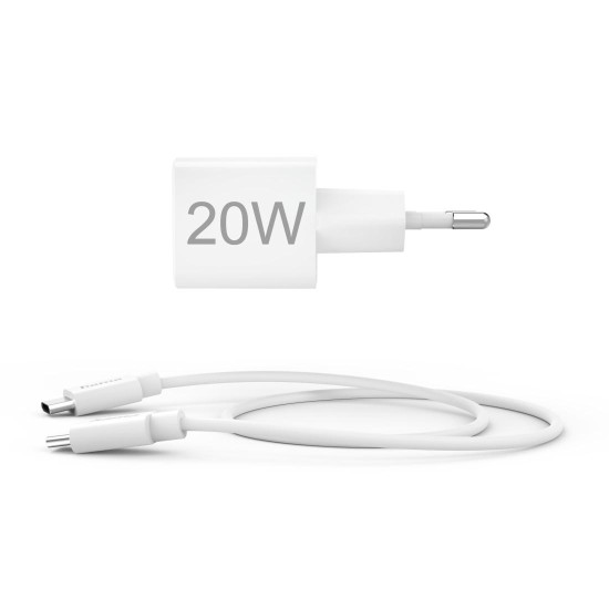 Зарядно HAMA 201675, USB-C кабел 1 м, PD, 20W, White