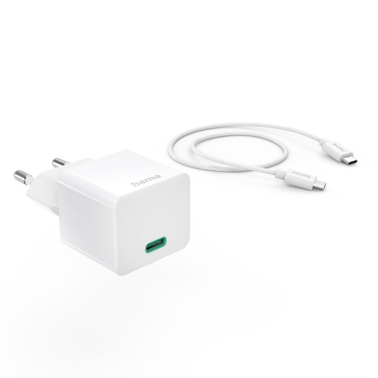 Зарядно HAMA 201675, USB-C кабел 1 м, PD, 20W, White