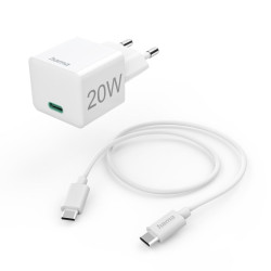 Зарядно HAMA 201675, USB-C кабел 1 м, PD, 20W, White