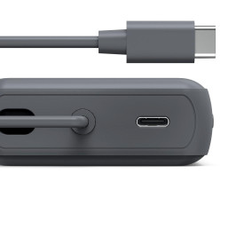 Външна батерия HAMA Travel с кабел, 10000mAh, 2 изхода: 2x USB-C, антрацит