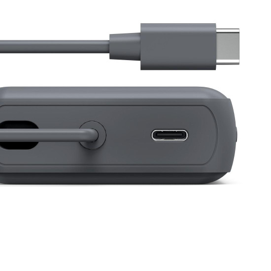 Външна батерия HAMA Travel с кабел, 10000mAh, 2 изхода: 2x USB-C, антрацит