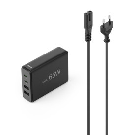 Зарядна станция HAMA 201979, 65W GaN, Fast Charger, 2x USB-C, 2x USB-A, PD