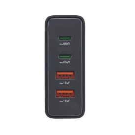 Зарядна станция HAMA 201979, 65W GaN, Fast Charger, 2x USB-C, 2x USB-A, PD