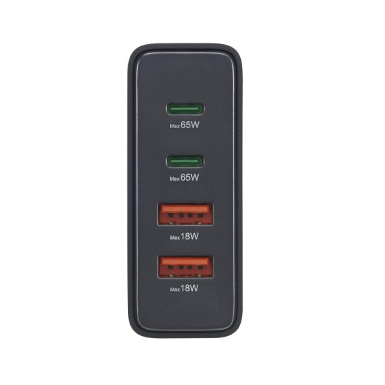 Зарядна станция HAMA 201979, 65W GaN, Fast Charger, 2x USB-C, 2x USB-A, PD