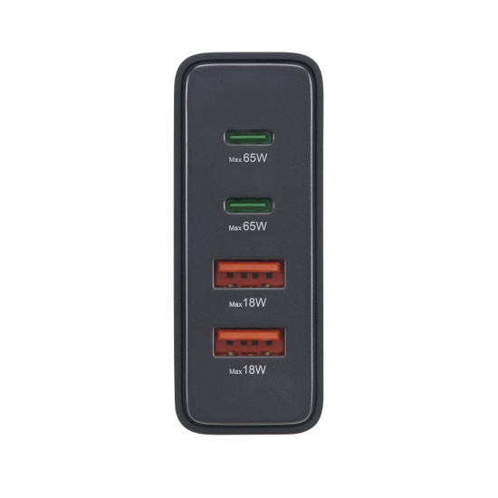 Зарядна станция HAMA 201979, 65W GaN, Fast Charger, 2x USB-C, 2x USB-A, PD