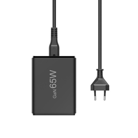 Зарядна станция HAMA 201979, 65W GaN, Fast Charger, 2x USB-C, 2x USB-A, PD