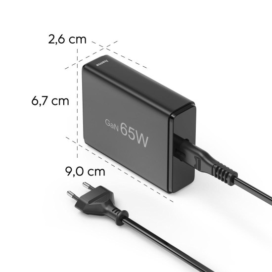 Зарядна станция HAMA 201979, 65W GaN, Fast Charger, 2x USB-C, 2x USB-A, PD