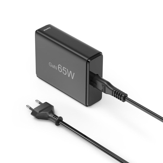 Зарядна станция HAMA 201979, 65W GaN, Fast Charger, 2x USB-C, 2x USB-A, PD